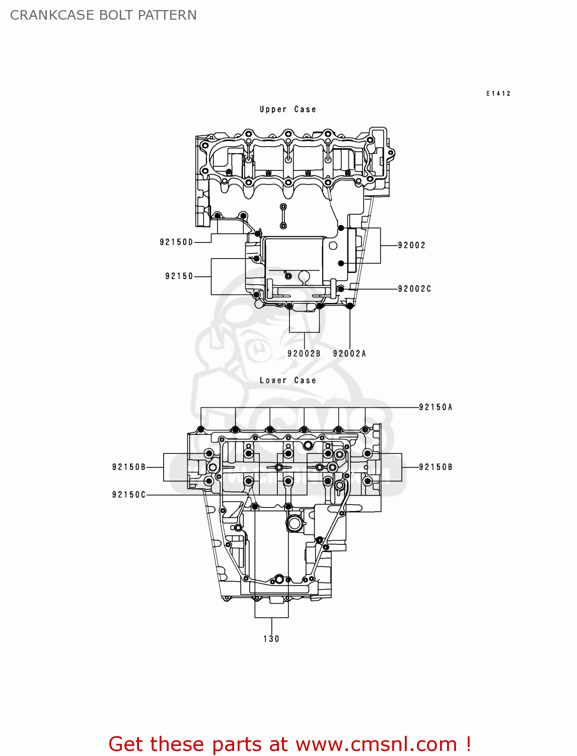 CRANKCASE BOLT PATTERN ZX600G2 NINJA ZX6R 1999 EUROPE UK FR NL AR FG GR IT NR SD SP