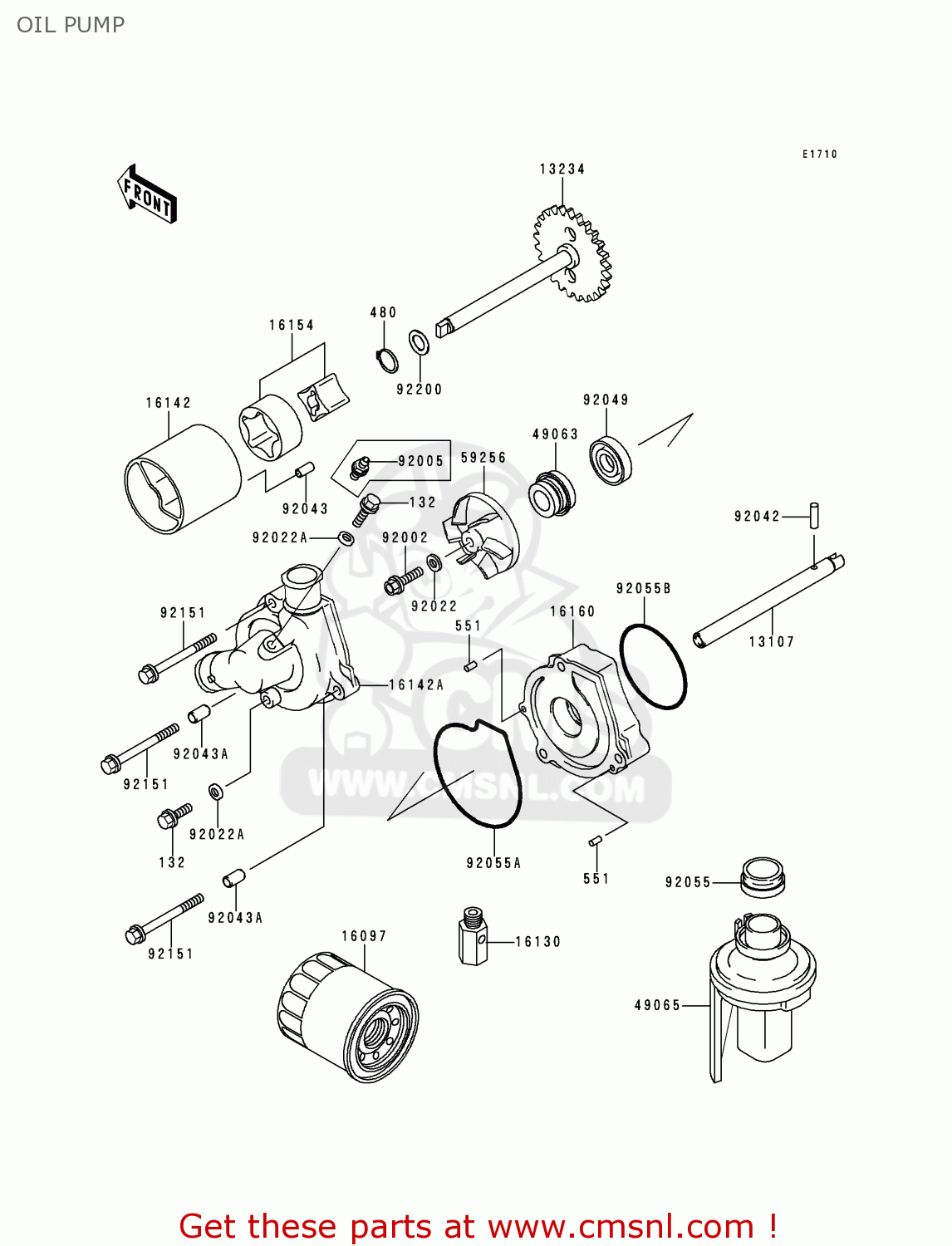 OIL PUMP ZX600G2 NINJA ZX6R 1999 EUROPE UK FR NL AR FG GR IT NR SD SP