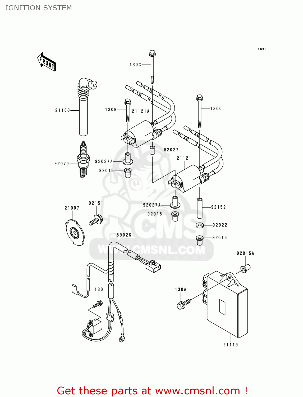 IGNITION SYSTEM ZX600G2 NINJA ZX6R 1999 EUROPE UK FR NL AR FG GR IT NR SD SP