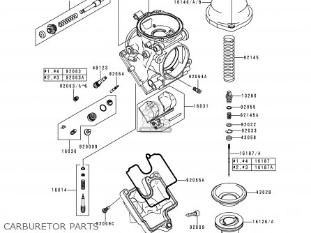 CARBURETOR PARTS - ZX600G2 NINJA ZX6R 1999 EUROPE UK FR NL AR FG GR IT NR SD SP