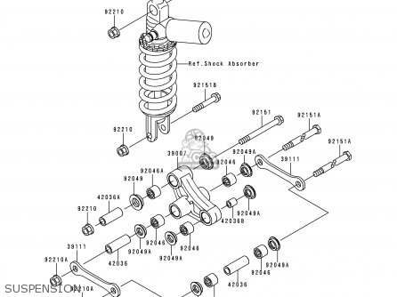 SUSPENSION - ZX600G2 NINJA ZX6R 1999 EUROPE UK FR NL AR FG GR IT NR SD SP