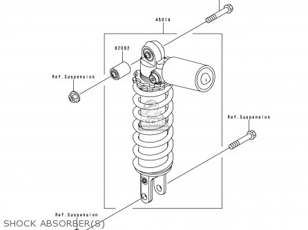 SHOCK ABSORBER(S) - ZX600G2 NINJA ZX6R 1999 EUROPE UK FR NL AR FG GR IT NR SD SP