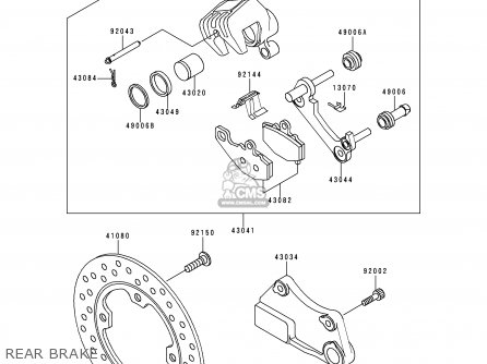 REAR BRAKE - ZX600G2 NINJA ZX6R 1999 EUROPE UK FR NL AR FG GR IT NR SD SP