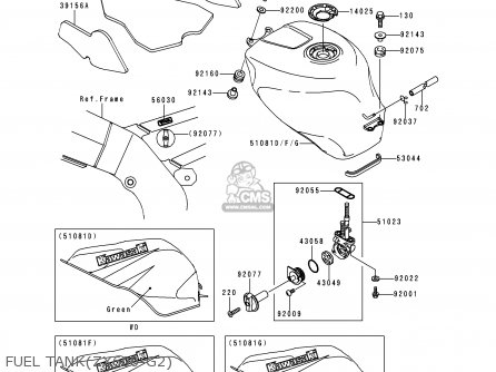 FUEL TANK(ZX600-G2) - ZX600G2 NINJA ZX6R 1999 EUROPE UK FR NL AR FG GR IT NR SD SP
