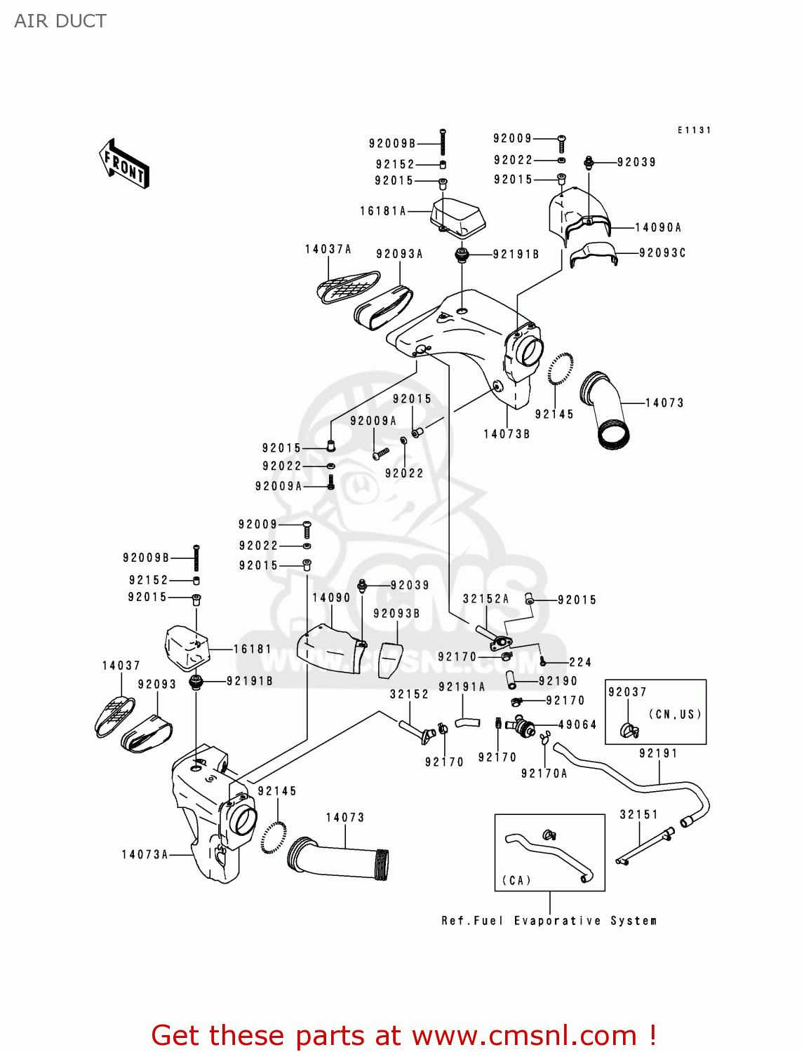 AIR DUCT ZX600G2 NINJA ZX6R 1999 USA CALIFORNIA CANADA