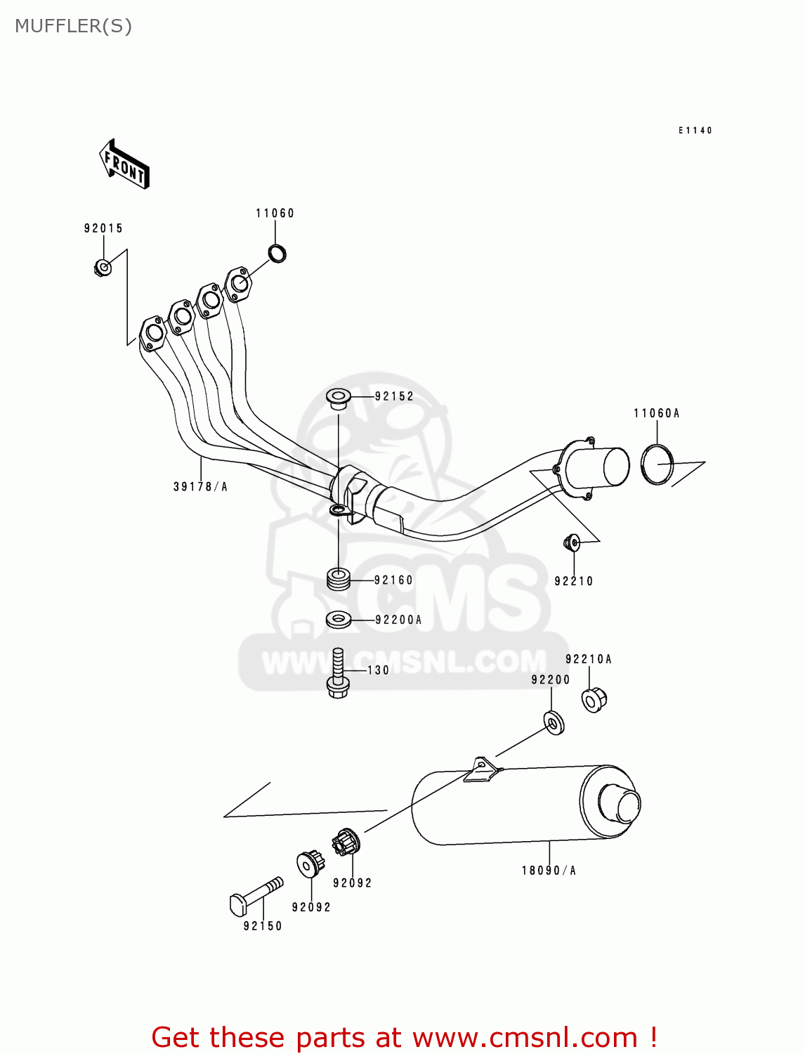 MUFFLER(S) ZX600G2 NINJA ZX6R 1999 USA CALIFORNIA CANADA