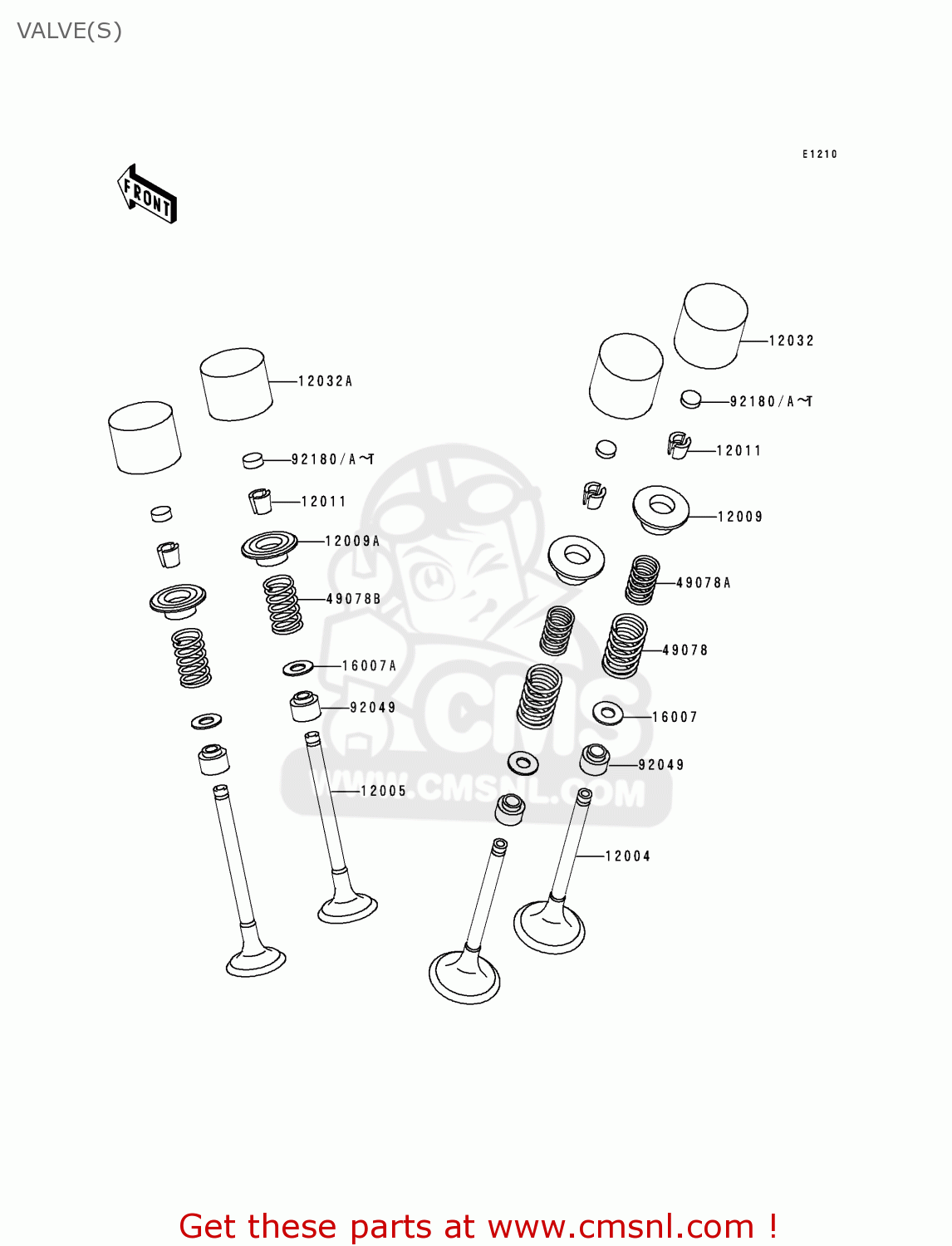 VALVE(S) ZX600G2 NINJA ZX6R 1999 USA CALIFORNIA CANADA