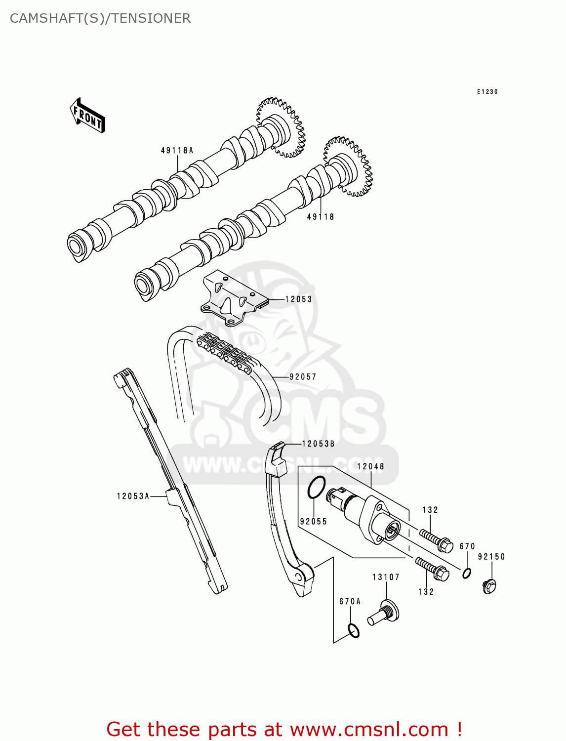CAMSHAFT(S)/TENSIONER ZX600G2 NINJA ZX6R 1999 USA CALIFORNIA CANADA