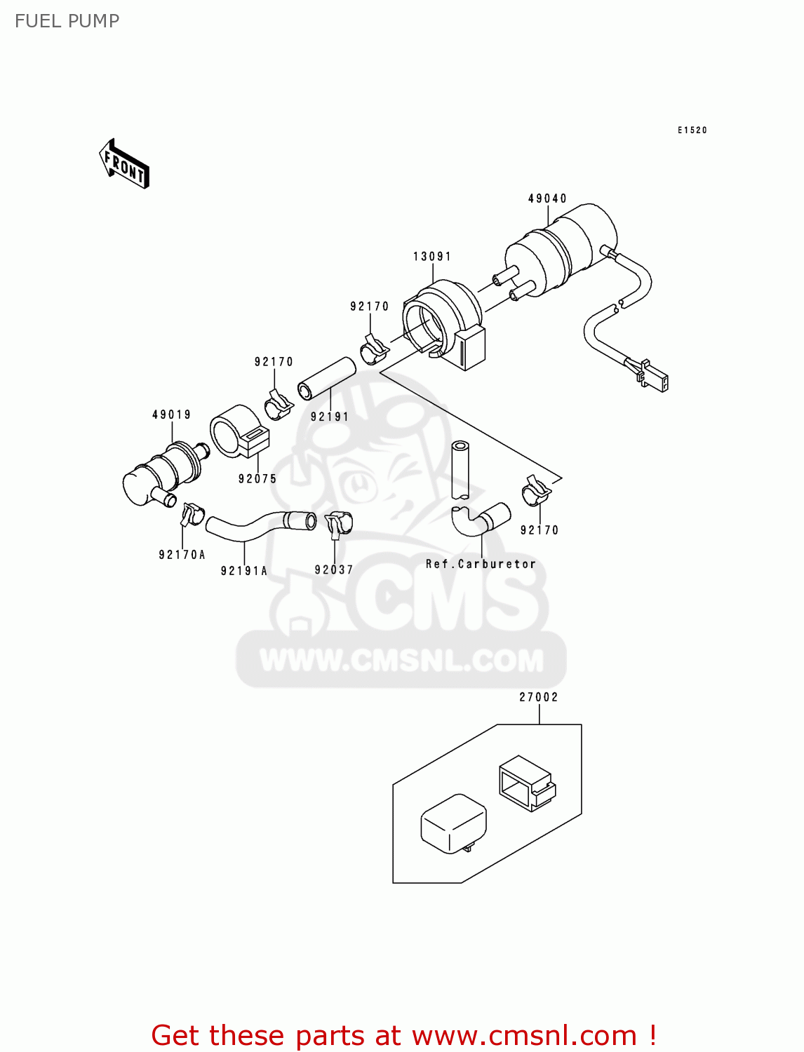 FUEL PUMP ZX600G2 NINJA ZX6R 1999 USA CALIFORNIA CANADA