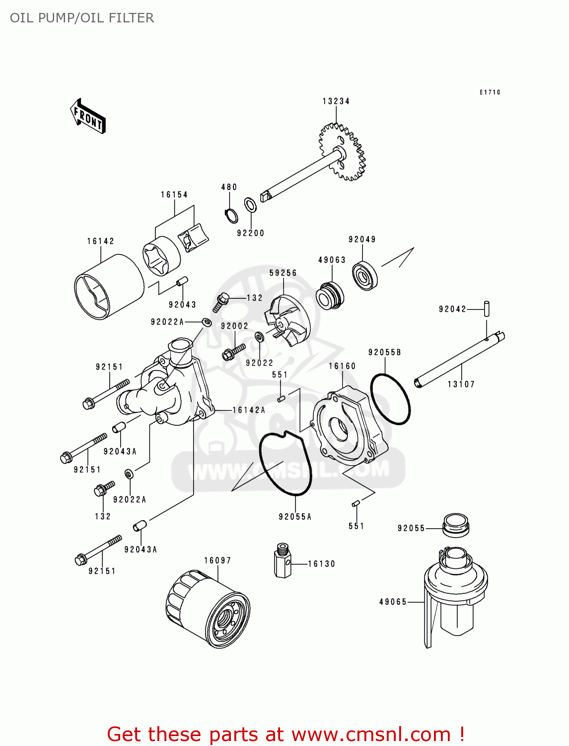OIL PUMP/OIL FILTER ZX600G2 NINJA ZX6R 1999 USA CALIFORNIA CANADA