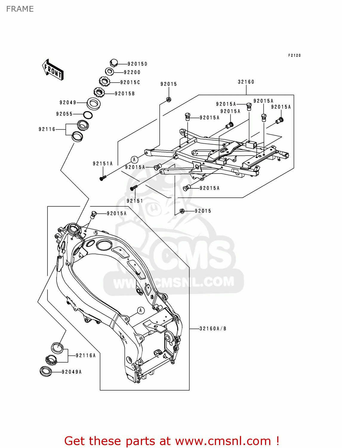 FRAME ZX600G2 NINJA ZX6R 1999 USA CALIFORNIA CANADA