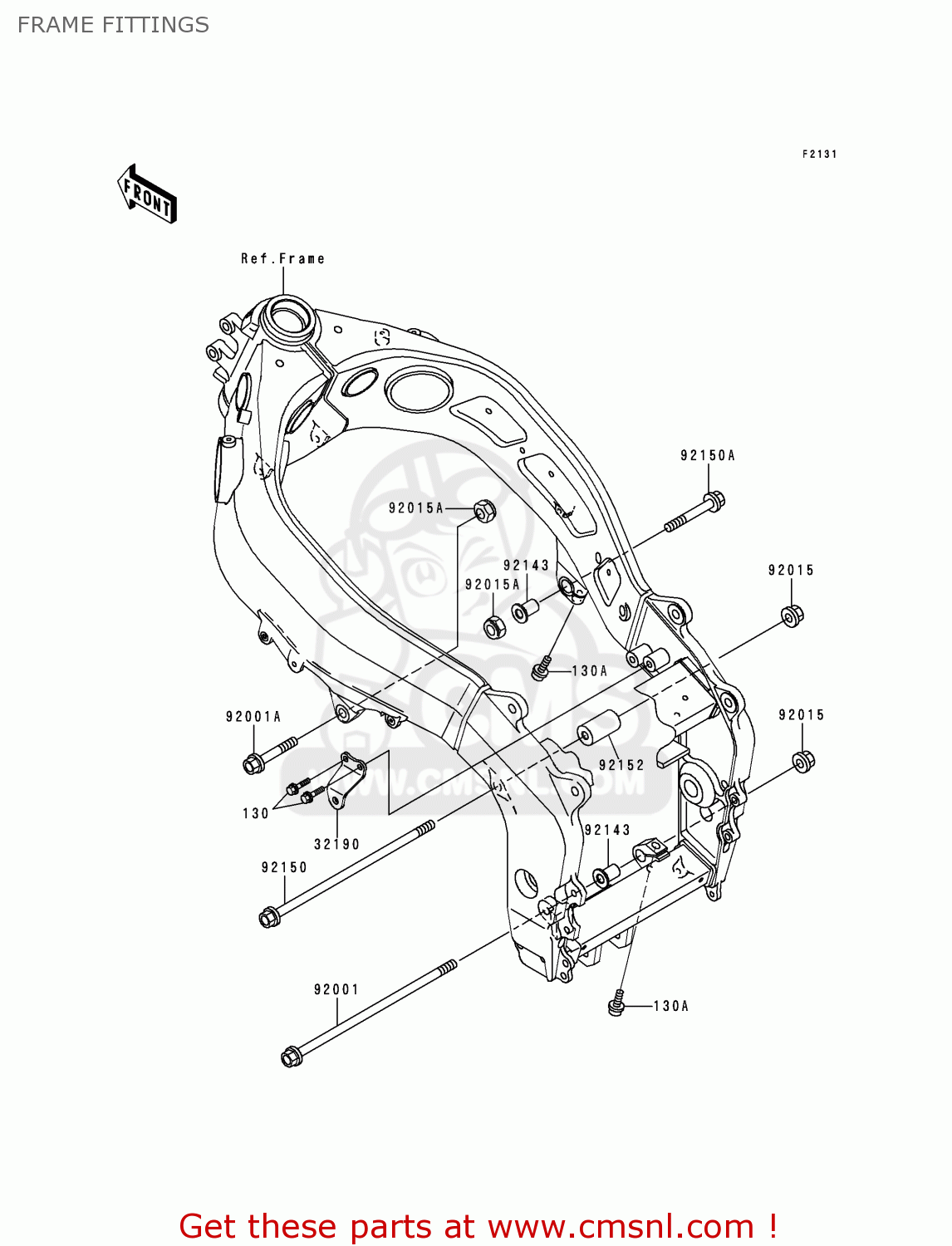 FRAME FITTINGS ZX600G2 NINJA ZX6R 1999 USA CALIFORNIA CANADA