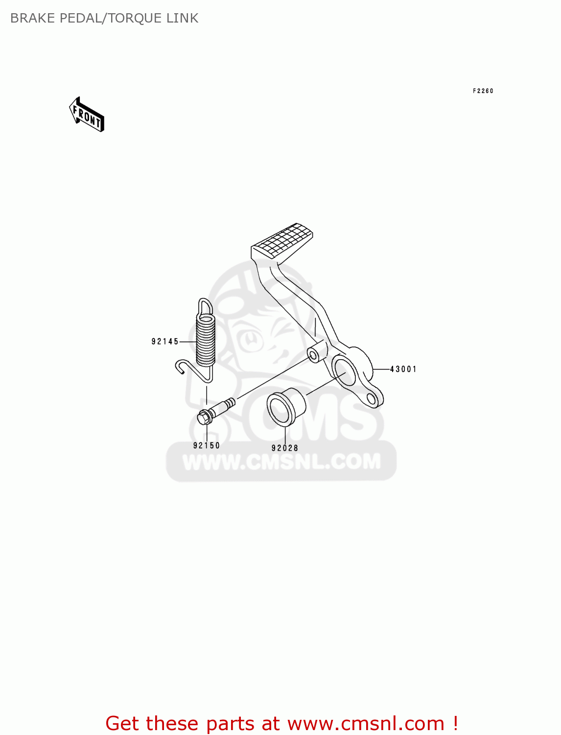 BRAKE PEDAL/TORQUE LINK ZX600G2 NINJA ZX6R 1999 USA CALIFORNIA CANADA