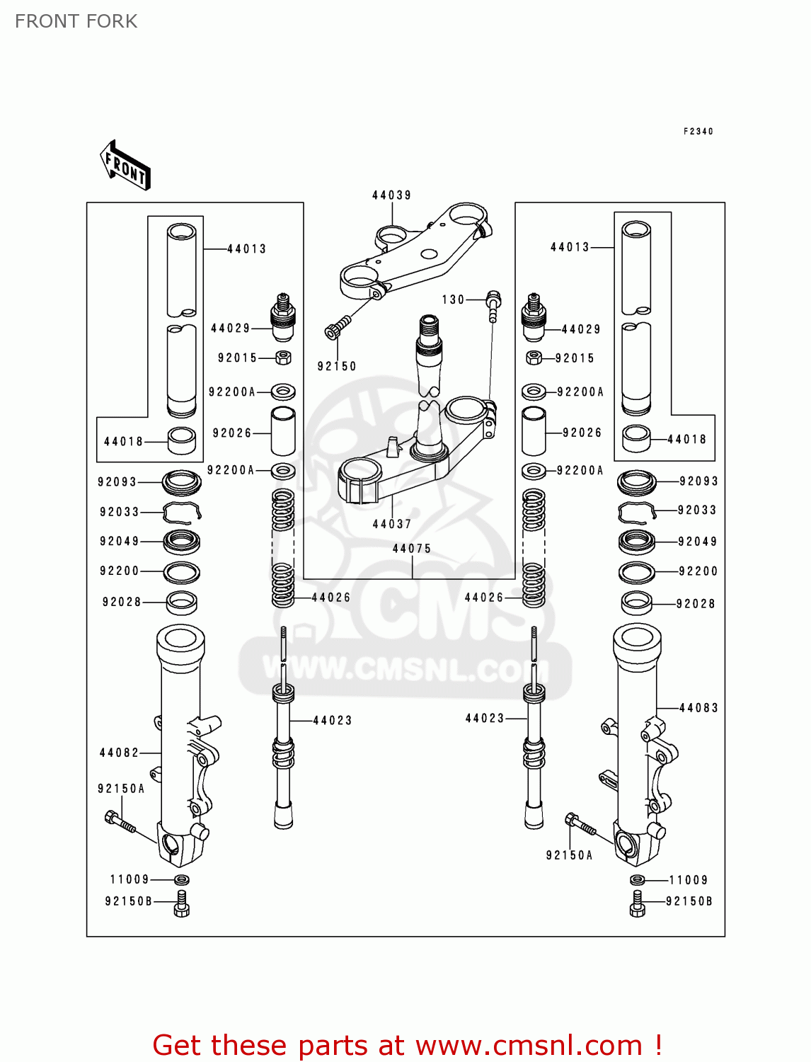 FRONT FORK ZX600G2 NINJA ZX6R 1999 USA CALIFORNIA CANADA