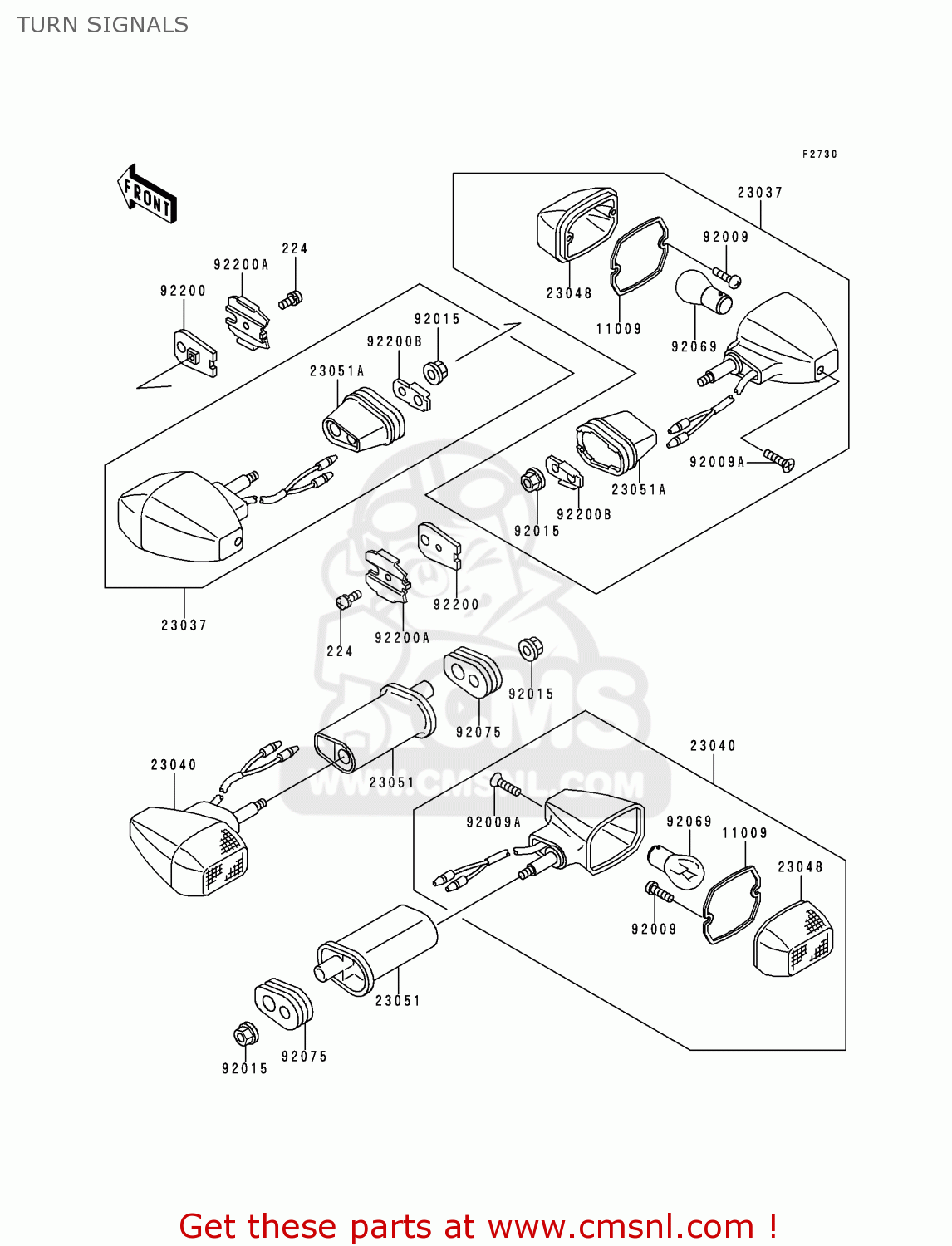 TURN SIGNALS ZX600G2 NINJA ZX6R 1999 USA CALIFORNIA CANADA