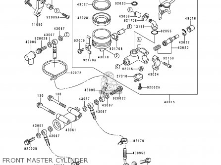 FRONT MASTER CYLINDER - ZX600G2 NINJA ZX6R 1999 USA CALIFORNIA CANADA