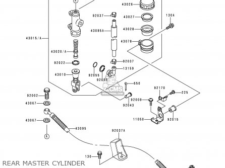 REAR MASTER CYLINDER - ZX600G2 NINJA ZX6R 1999 USA CALIFORNIA CANADA