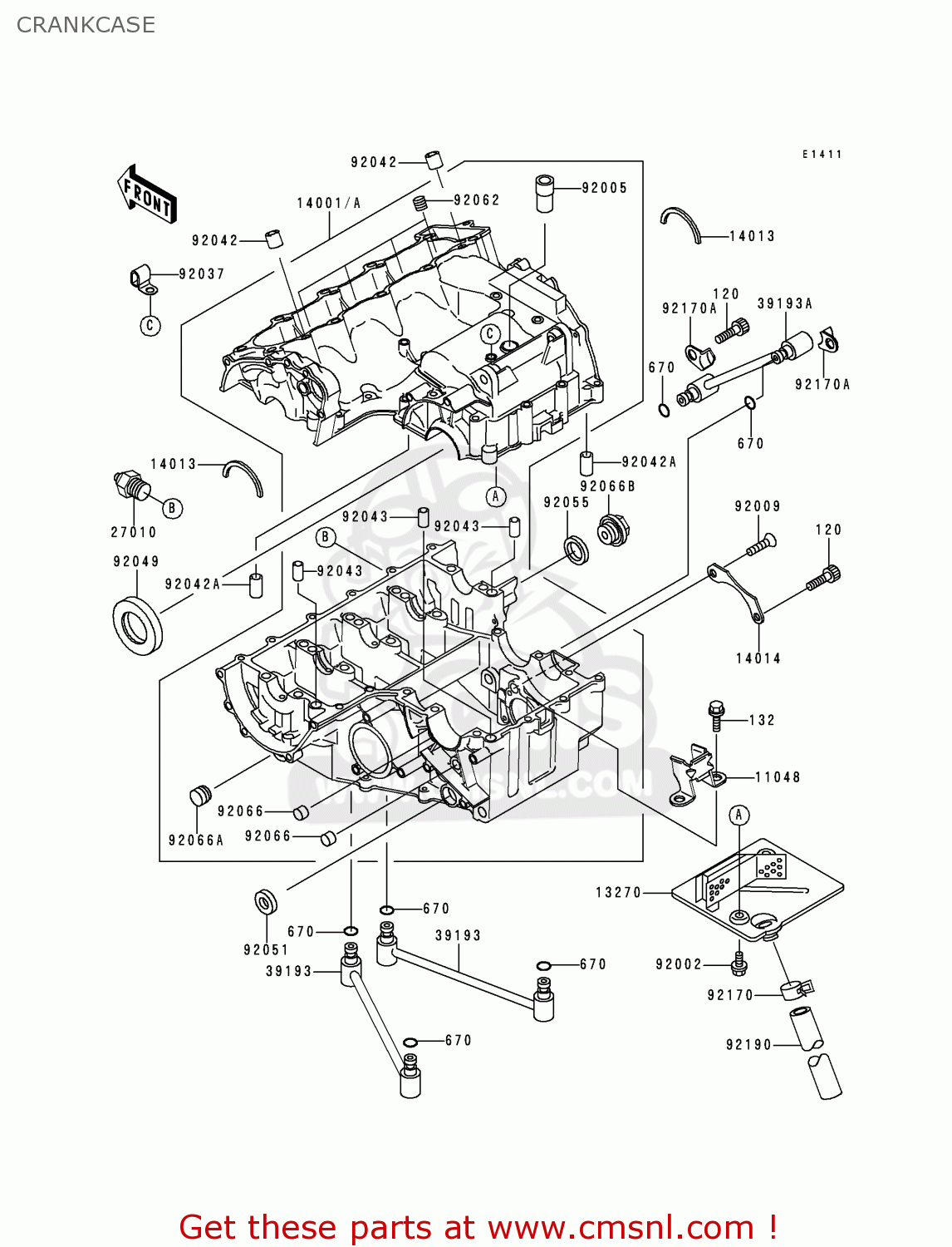 CRANKCASE ZX600H1 NINJA ZX6R 1998 FG ST