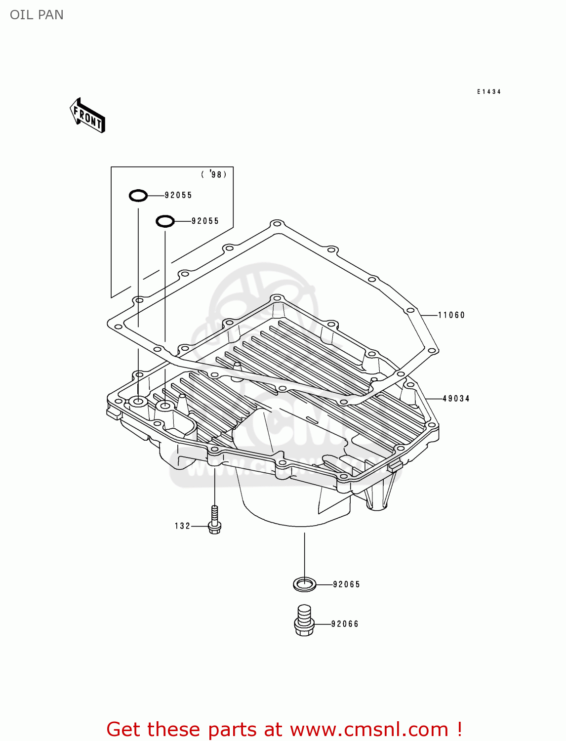 OIL PAN ZX600H1 NINJA ZX6R 1998 FG ST