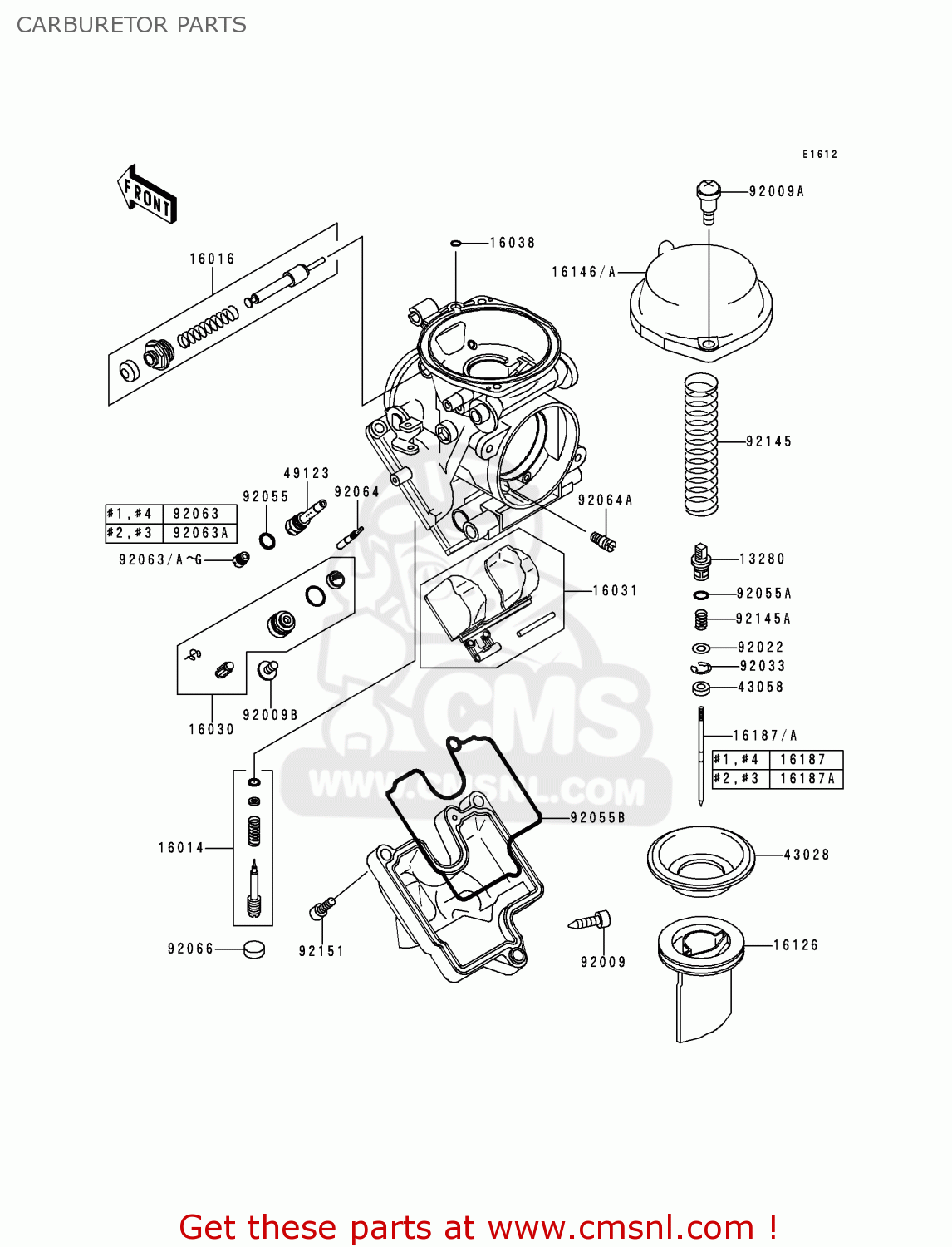 CARBURETOR PARTS ZX600H1 NINJA ZX6R 1998 FG ST