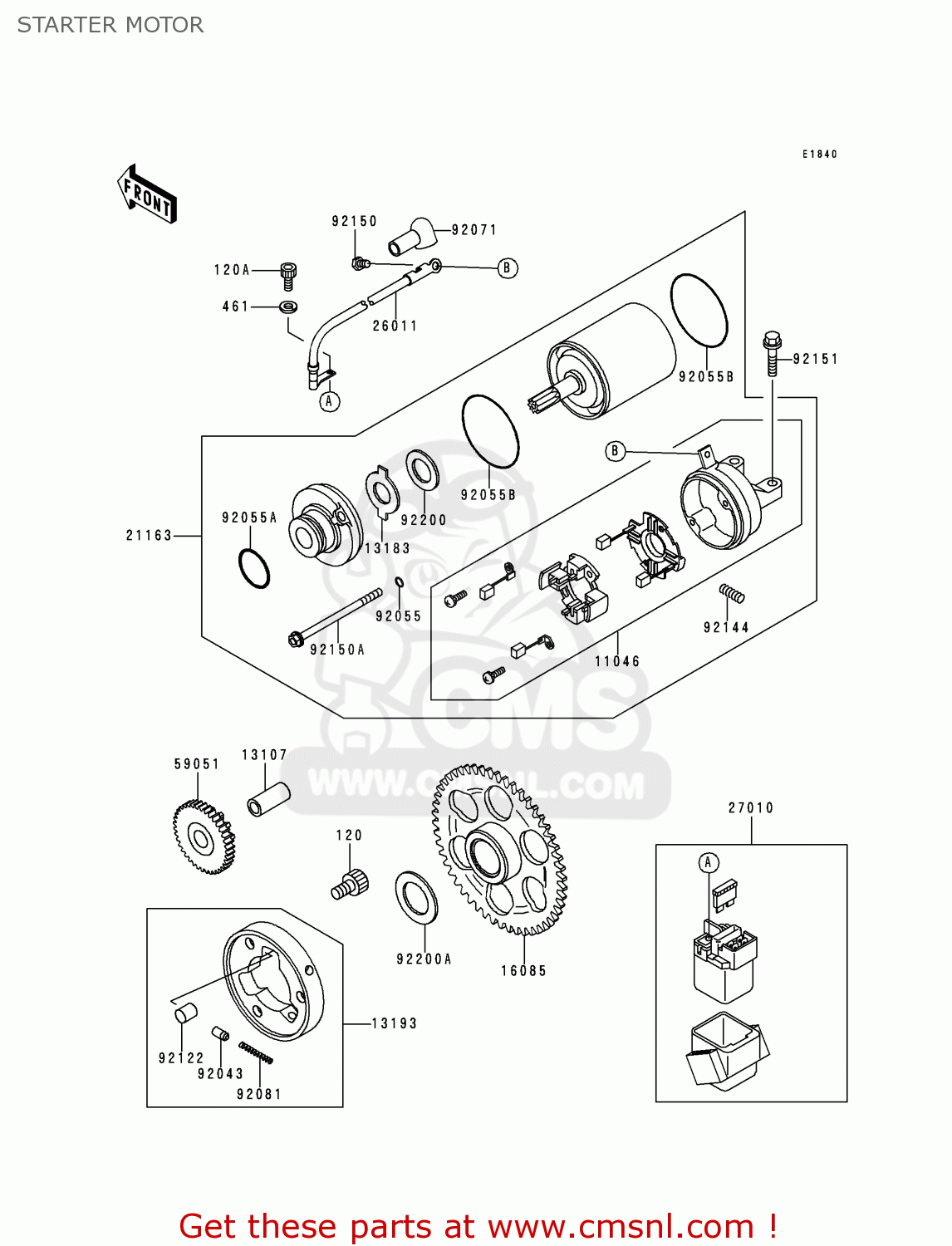 STARTER MOTOR ZX600H1 NINJA ZX6R 1998 FG ST