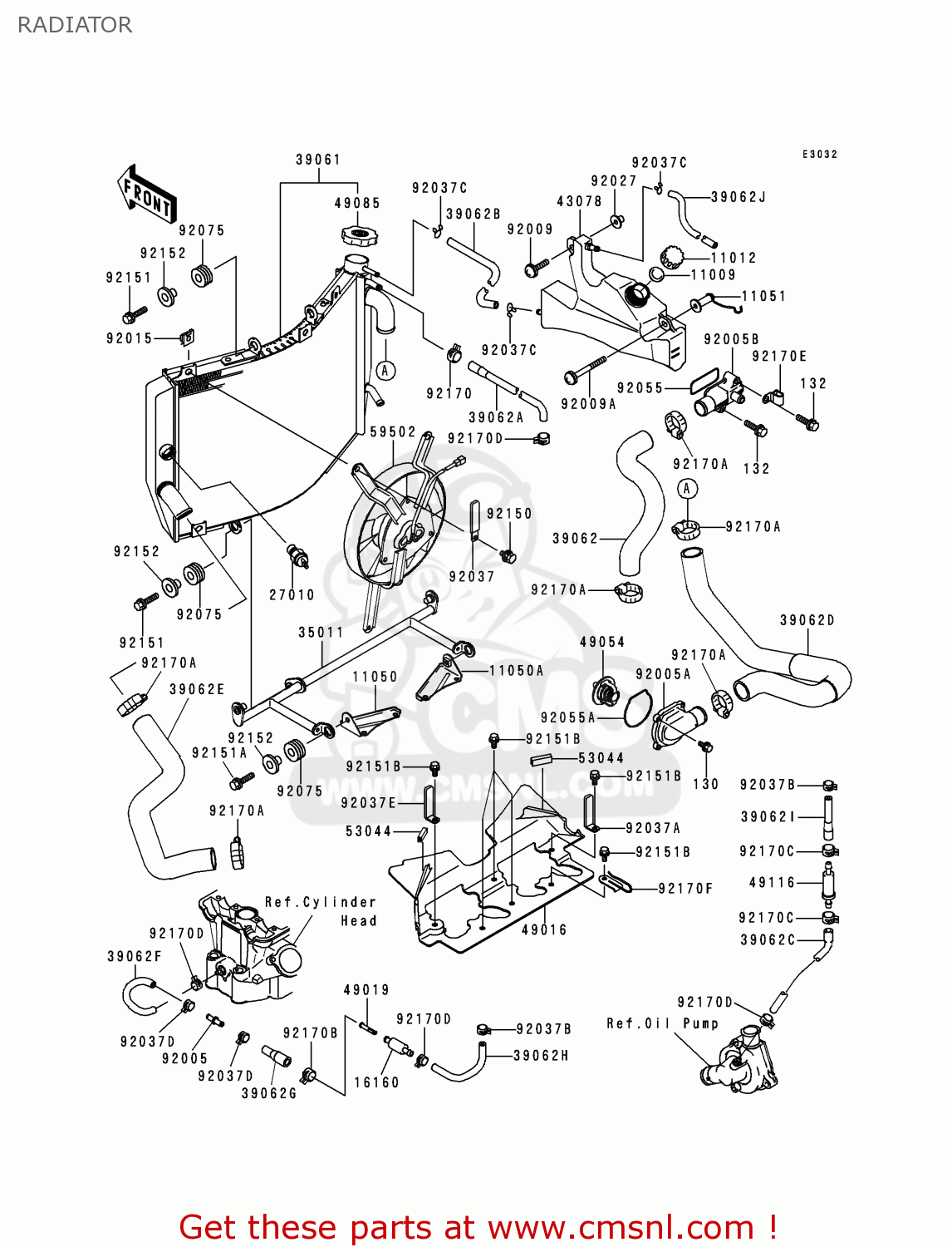 RADIATOR ZX600H1 NINJA ZX6R 1998 FG ST
