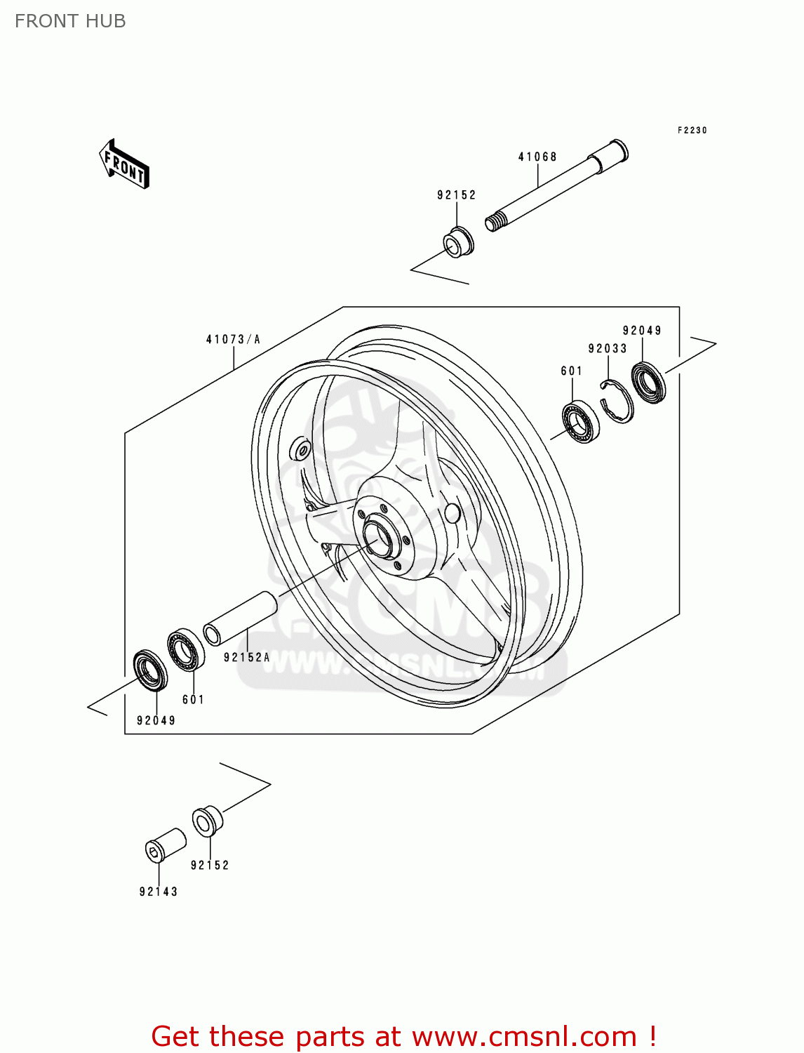 FRONT HUB ZX600H1 NINJA ZX6R 1998 FG ST