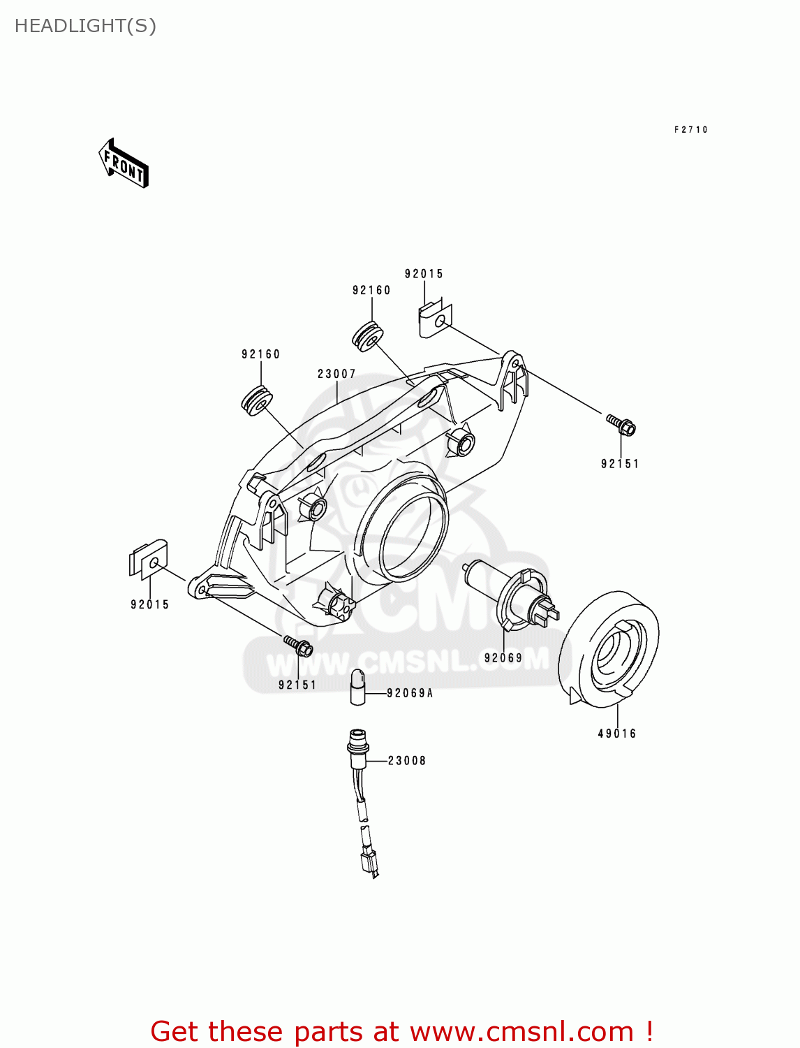 HEADLIGHT(S) ZX600H1 NINJA ZX6R 1998 FG ST
