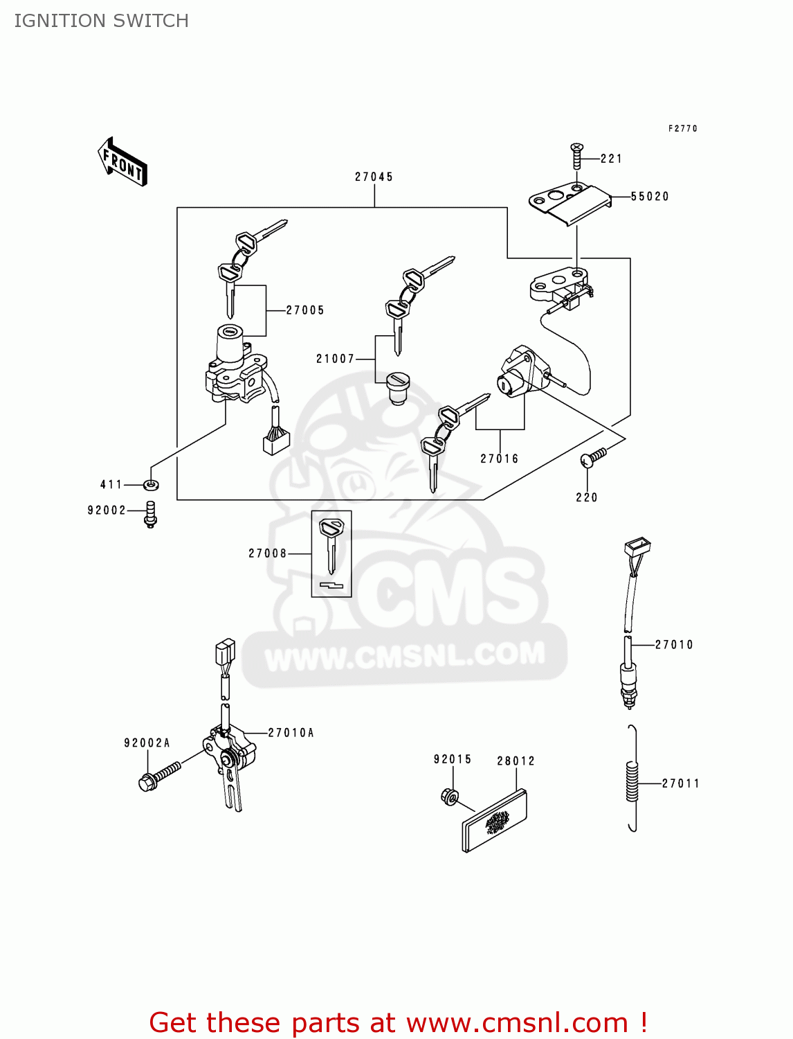 IGNITION SWITCH ZX600H1 NINJA ZX6R 1998 FG ST