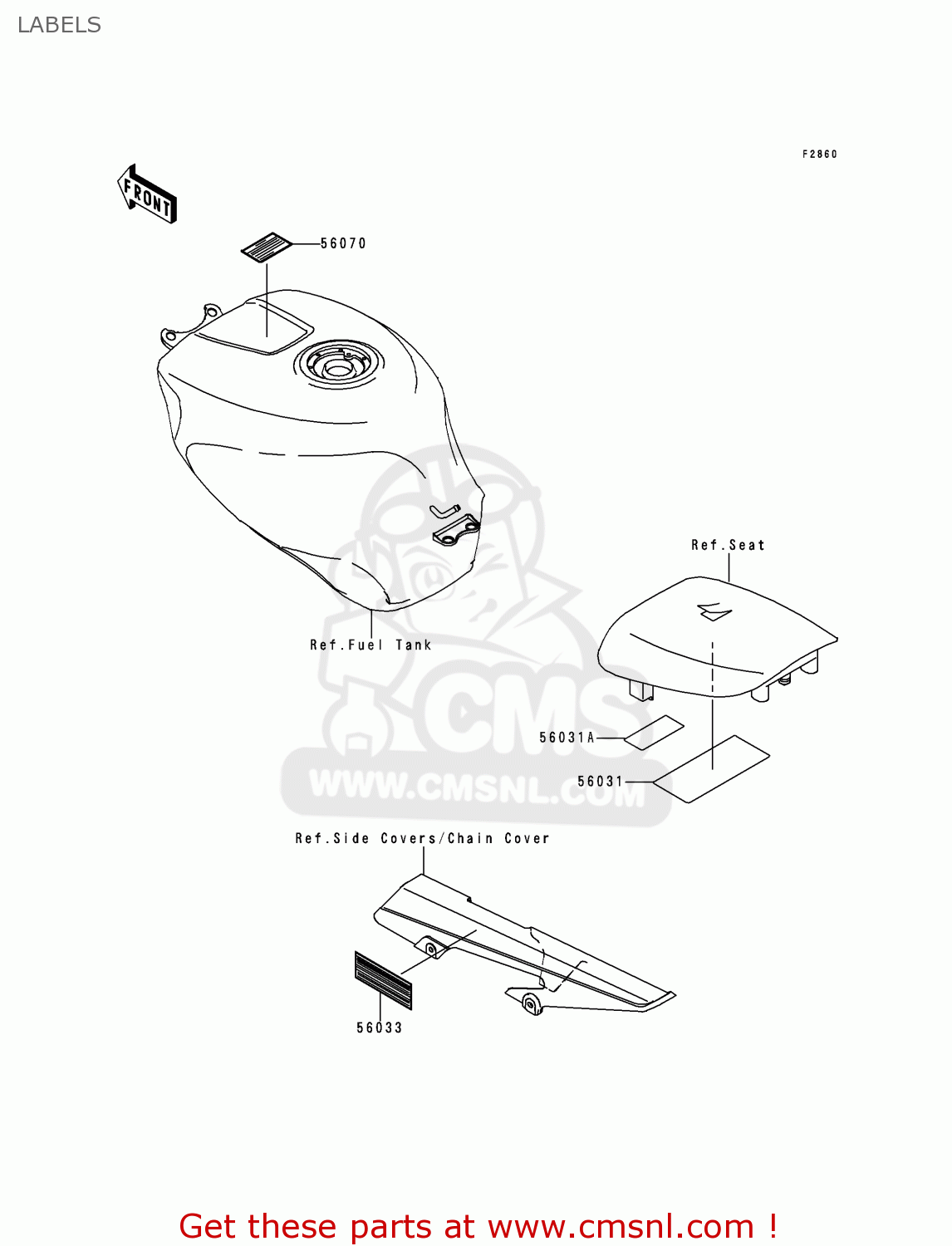 LABELS ZX600H1 NINJA ZX6R 1998 FG ST