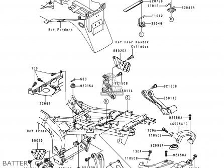 BATTERY CASE - ZX600H1 NINJA ZX6R 1998 FG ST