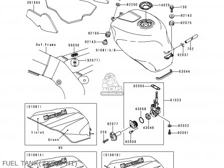 FUEL TANK(ZX600-H1) - ZX600H1 NINJA ZX6R 1998 FG ST
