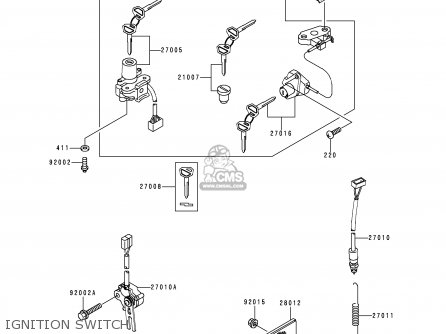 IGNITION SWITCH - ZX600H1 NINJA ZX6R 1998 FG ST