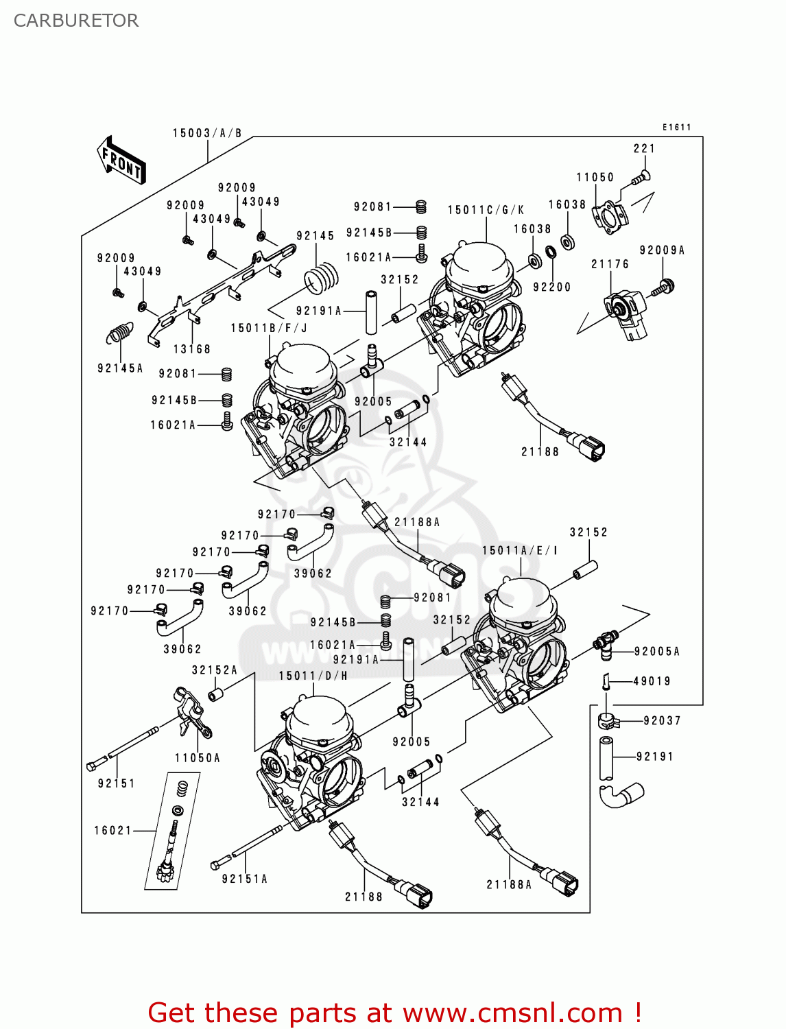 Kawasaki ZX600H2 NINJA ZX6R 1999 FG ST CARBURETOR buy original