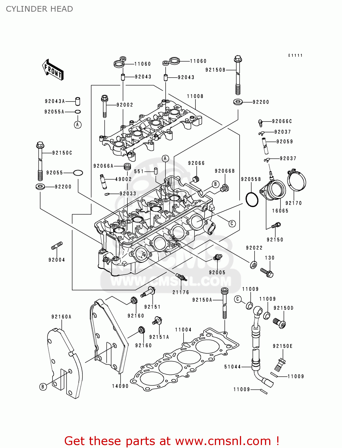 CYLINDER HEAD ZX600H2 NINJA ZX6R 1999 FG ST