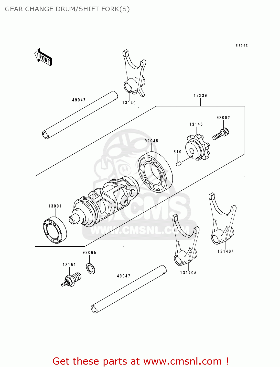 GEAR CHANGE DRUM/SHIFT FORK(S) ZX600H2 NINJA ZX6R 1999 FG ST