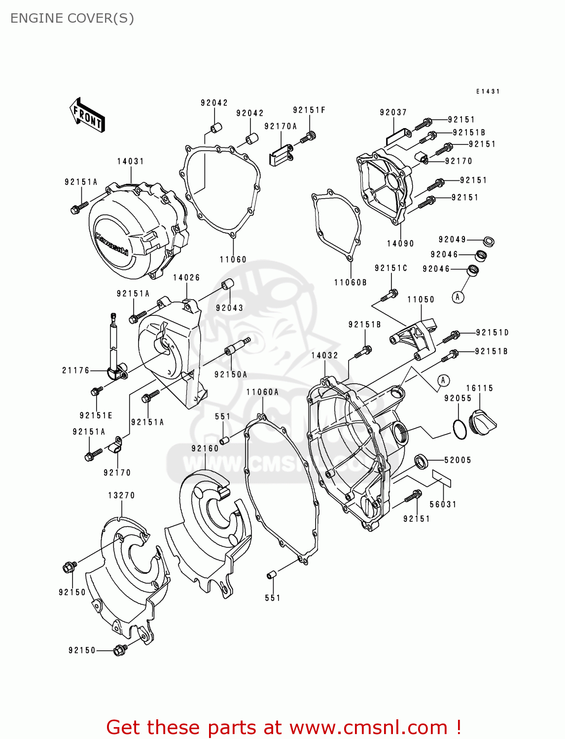 ENGINE COVER(S) ZX600H2 NINJA ZX6R 1999 FG ST