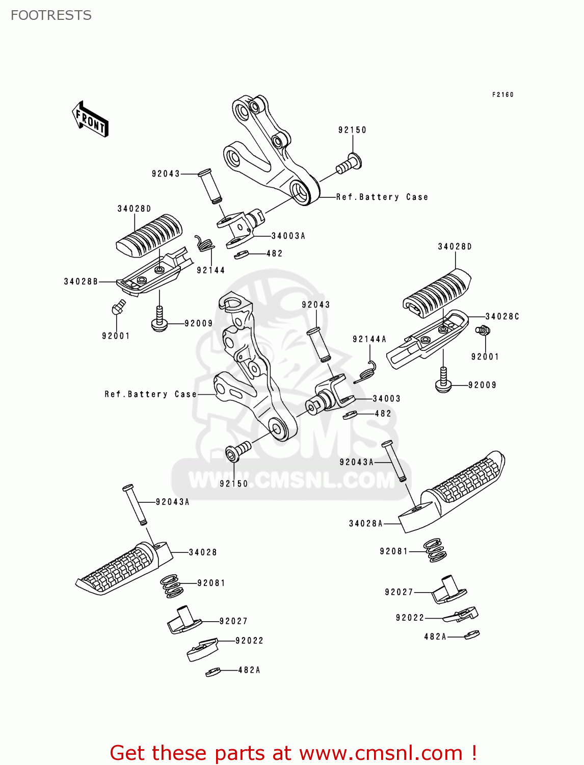 FOOTRESTS ZX600H2 NINJA ZX6R 1999 FG ST