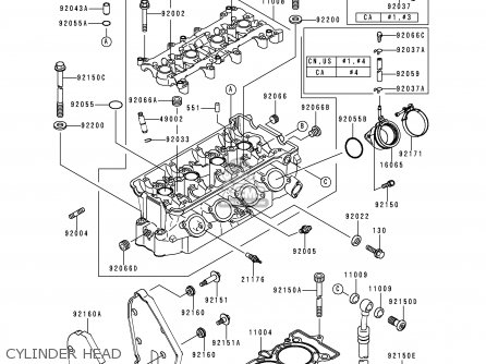 Kawasaki ZX600J1 NINJA ZX6R 2000 USA CALIFORNIA CANADA parts lists