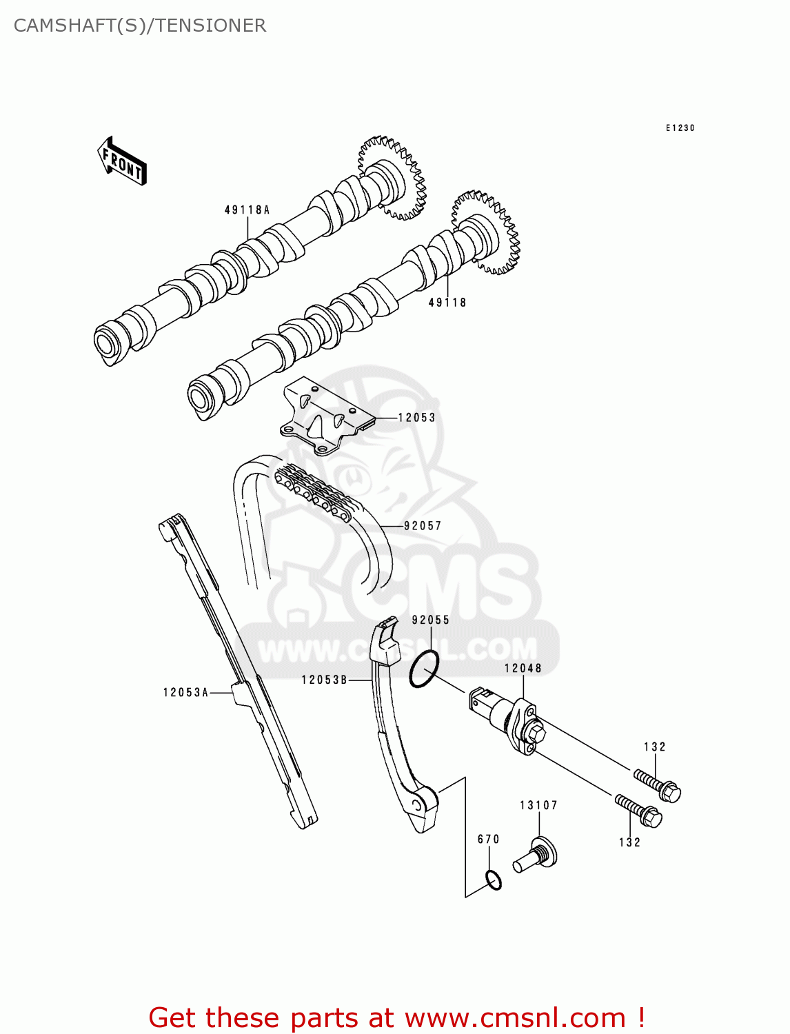 CAMSHAFT(S)/TENSIONER ZX600J1 NINJA ZX6R 2000 USA CALIFORNIA CANADA