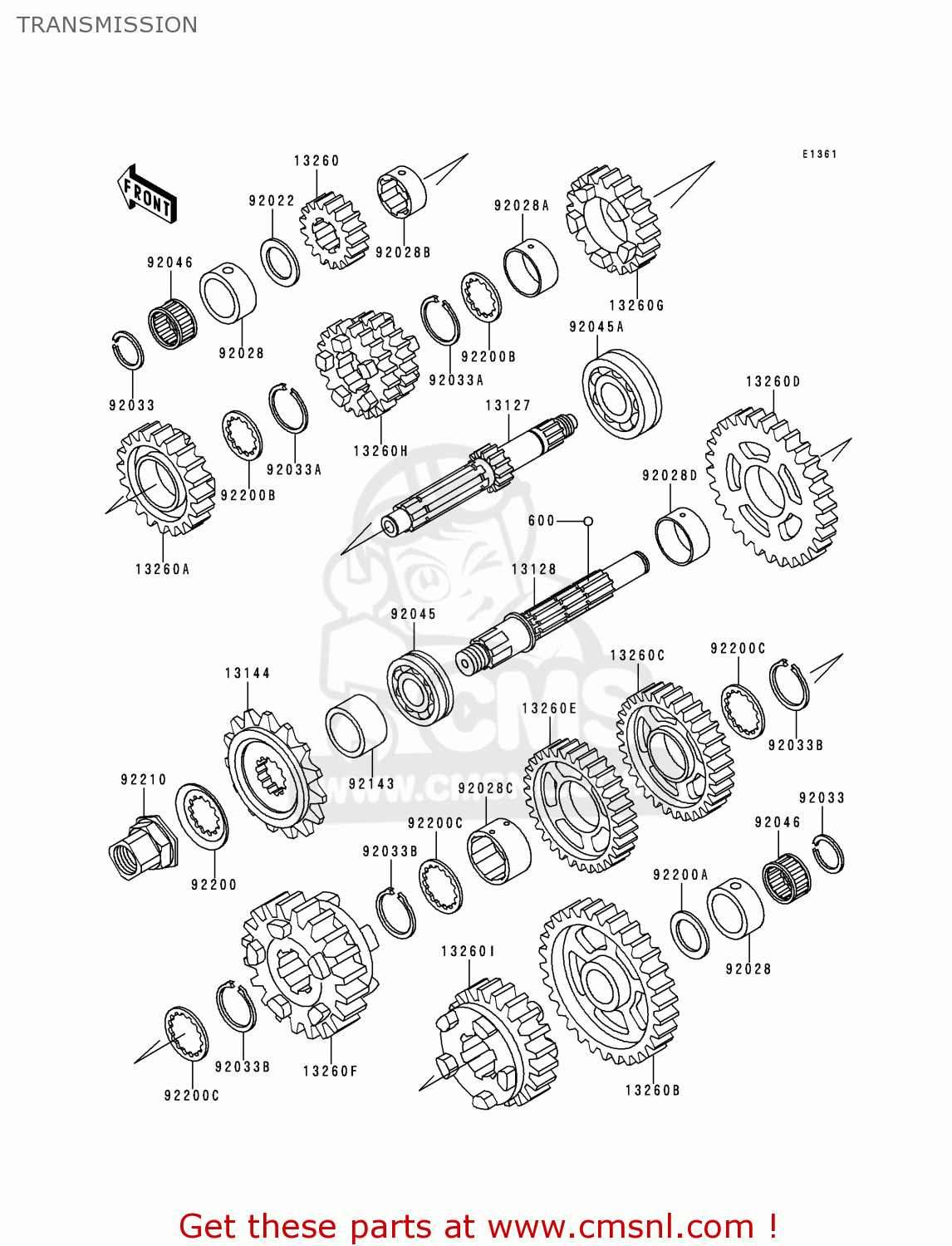 TRANSMISSION ZX600J1 NINJA ZX6R 2000 USA CALIFORNIA CANADA