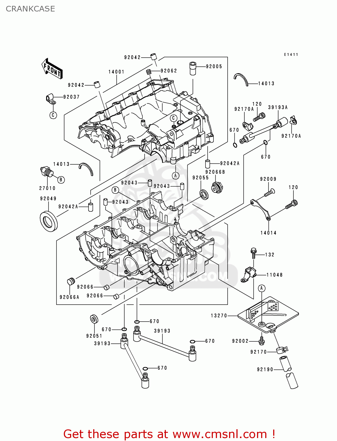 CRANKCASE ZX600J1 NINJA ZX6R 2000 USA CALIFORNIA CANADA