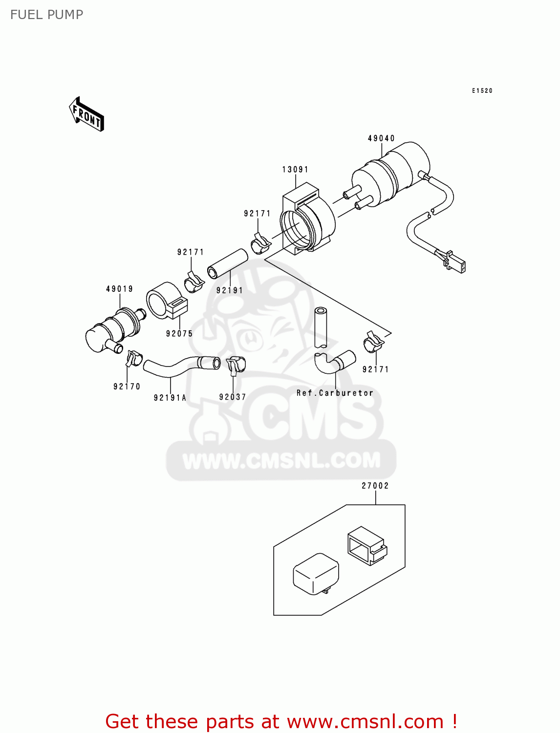 FUEL PUMP ZX600J1 NINJA ZX6R 2000 USA CALIFORNIA CANADA