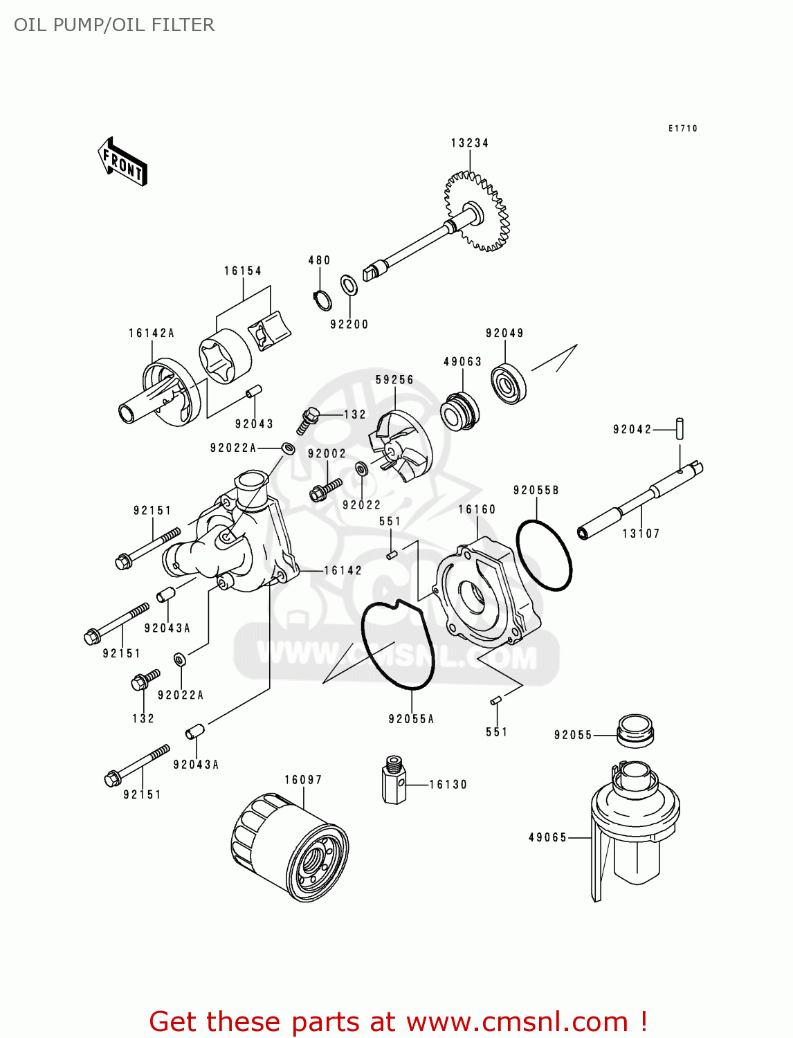 OIL PUMP/OIL FILTER ZX600J1 NINJA ZX6R 2000 USA CALIFORNIA CANADA
