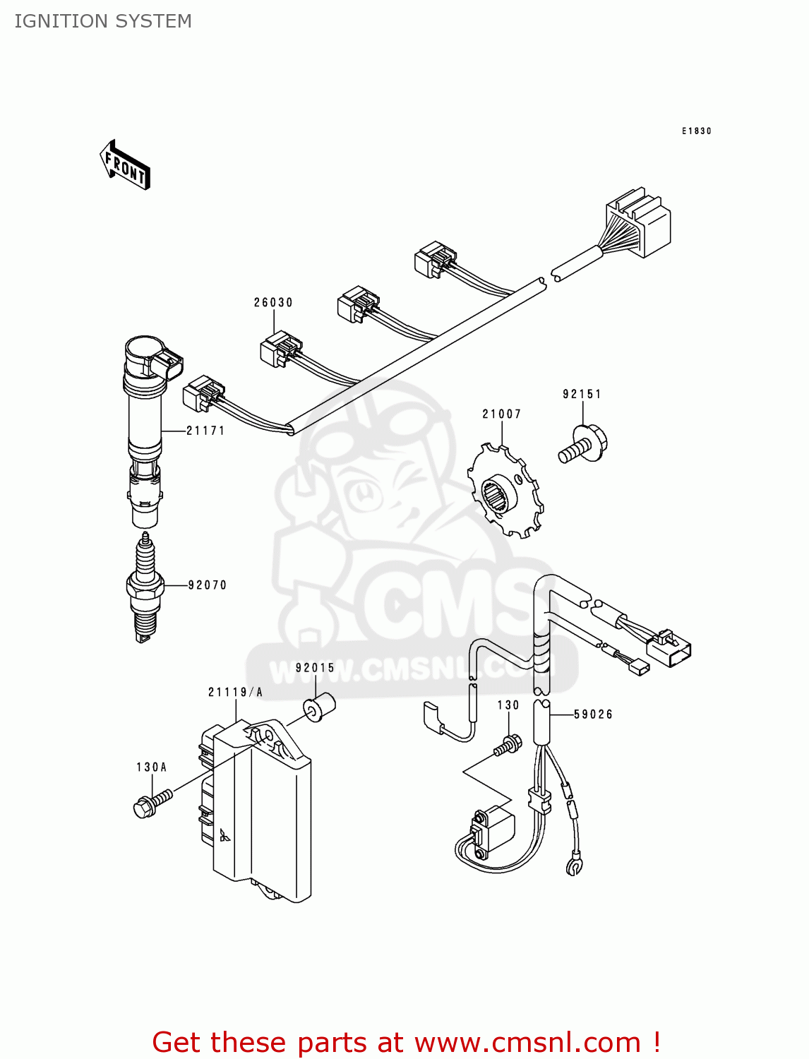 IGNITION SYSTEM ZX600J1 NINJA ZX6R 2000 USA CALIFORNIA CANADA