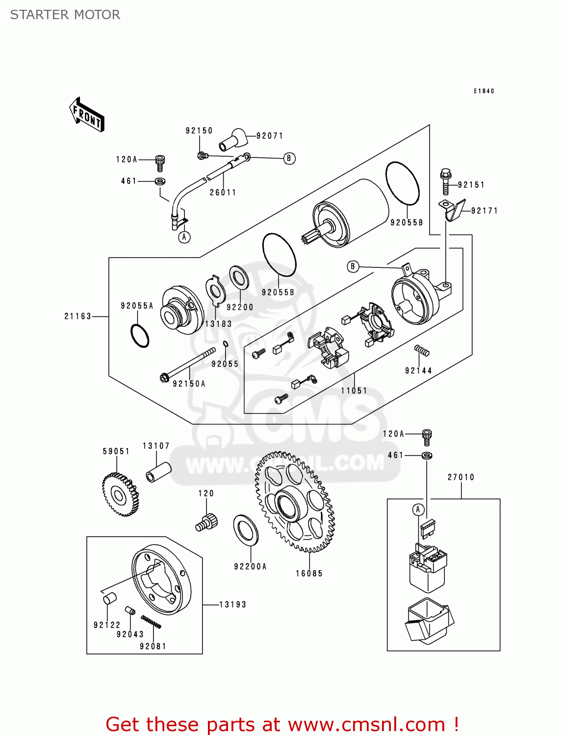STARTER MOTOR ZX600J1 NINJA ZX6R 2000 USA CALIFORNIA CANADA