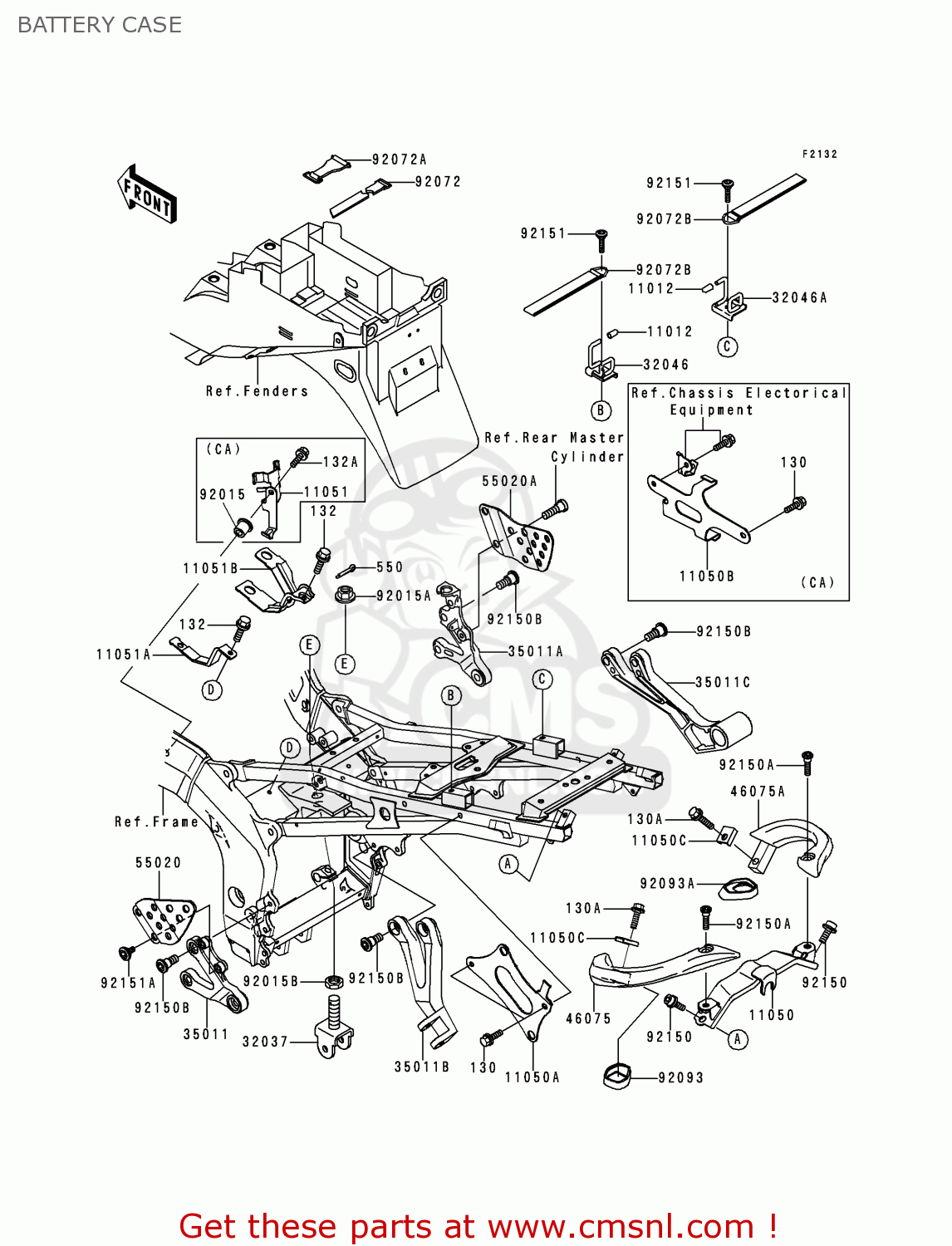 BATTERY CASE ZX600J1 NINJA ZX6R 2000 USA CALIFORNIA CANADA
