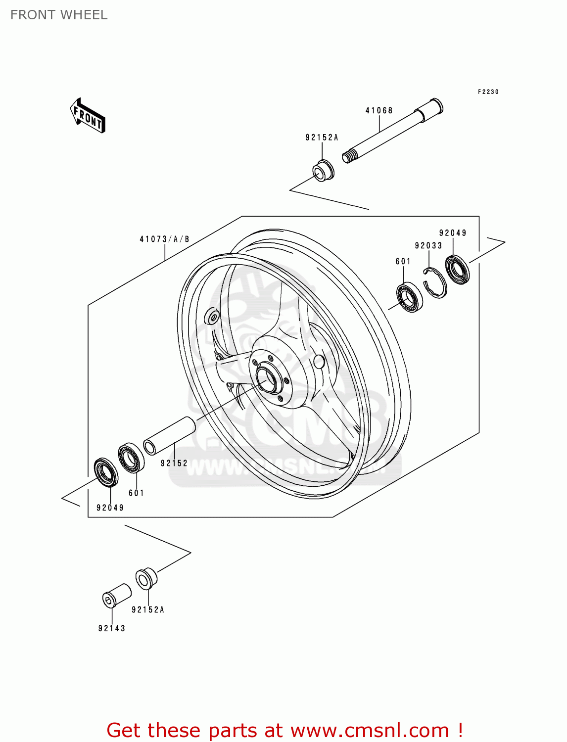 FRONT WHEEL ZX600J1 NINJA ZX6R 2000 USA CALIFORNIA CANADA