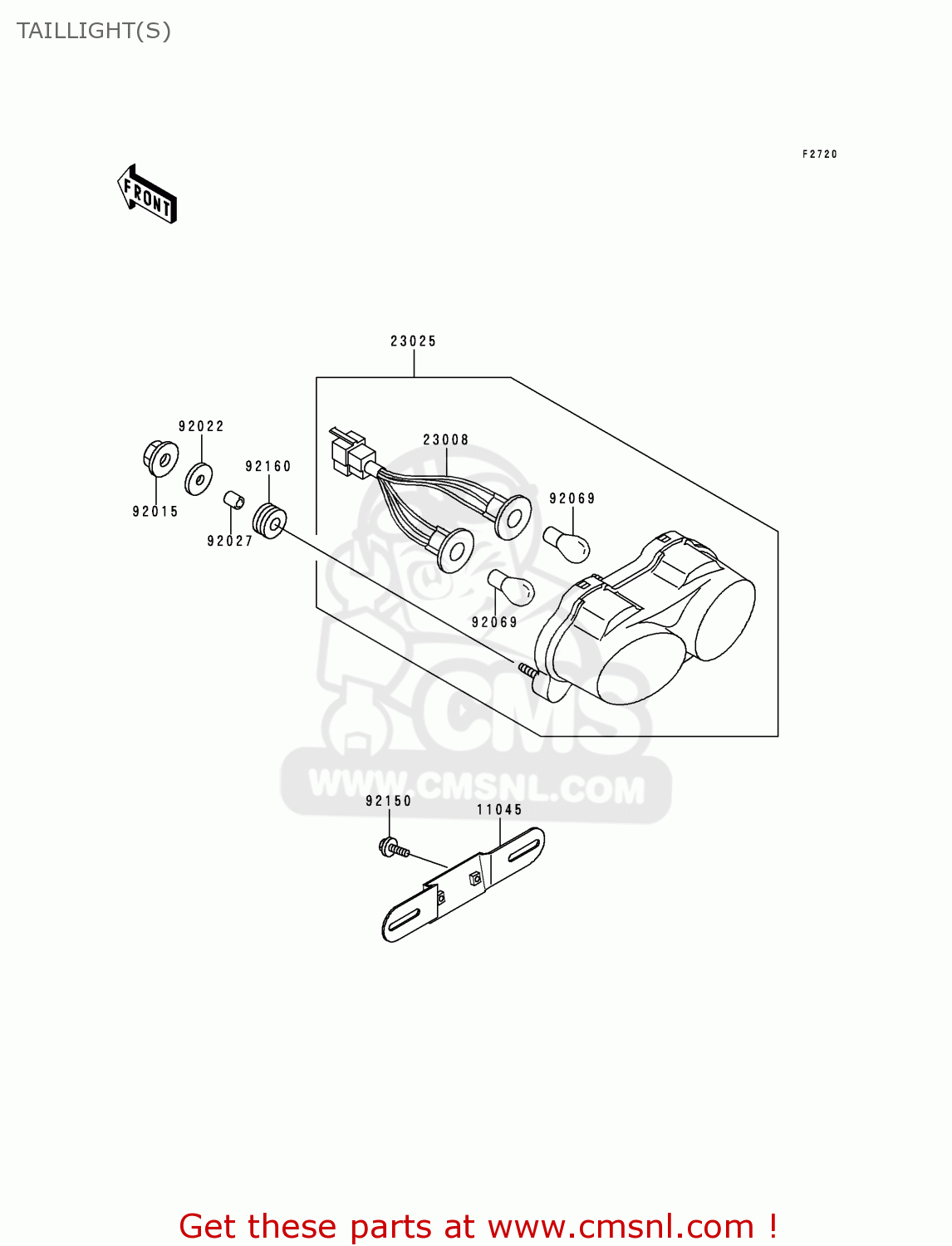 TAILLIGHT(S) ZX600J1 NINJA ZX6R 2000 USA CALIFORNIA CANADA