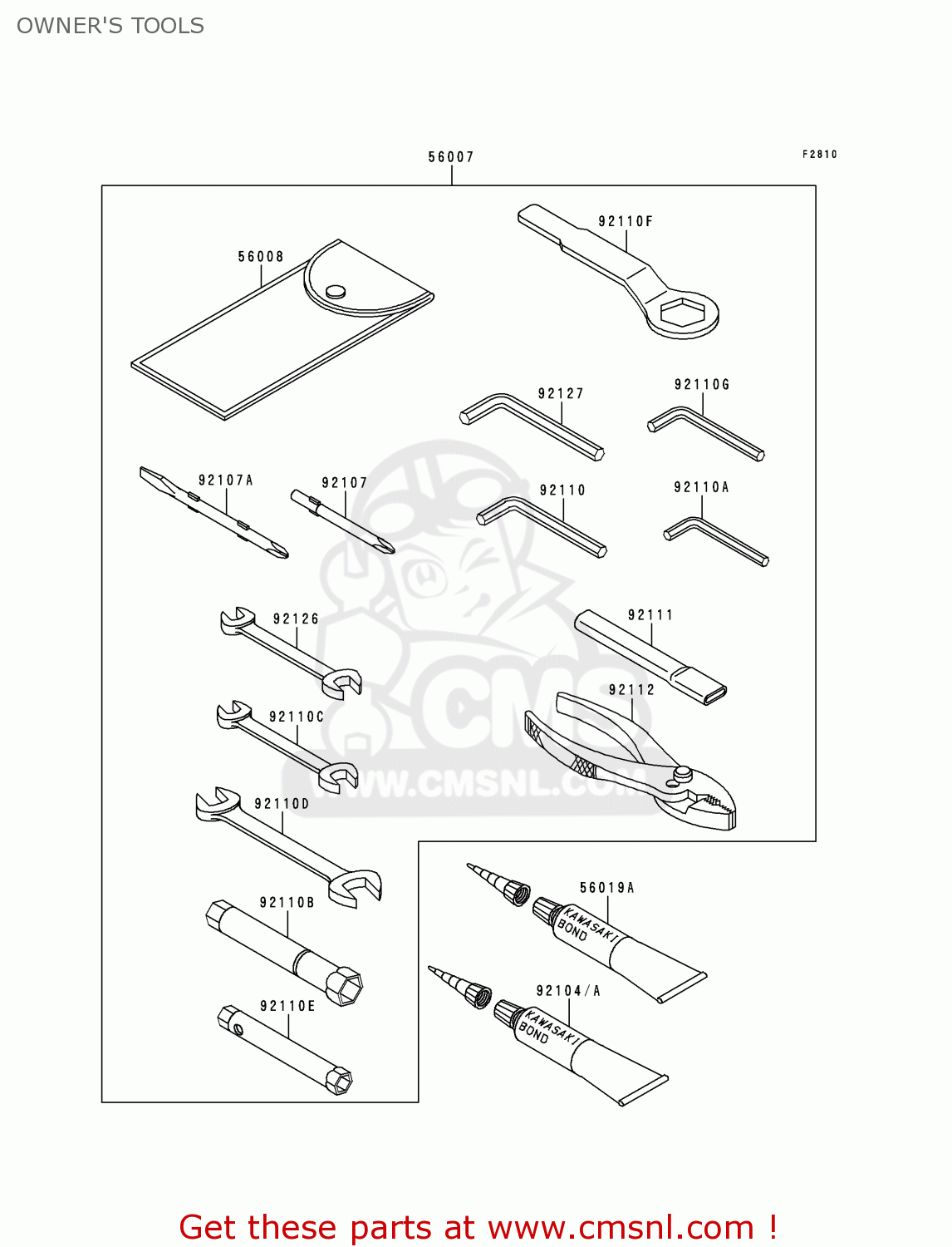 OWNER'S TOOLS ZX600J1 NINJA ZX6R 2000 USA CALIFORNIA CANADA